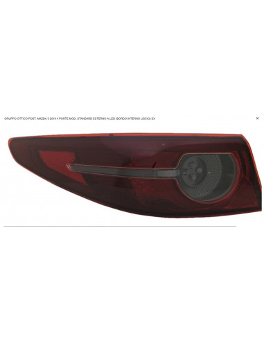 Externes linkes Rücklicht-LED für Mazda 3 2019- Standardform 4P