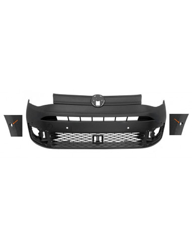 Black Front Bumper with PDC and Park Assist for Vw Caddy 2021-